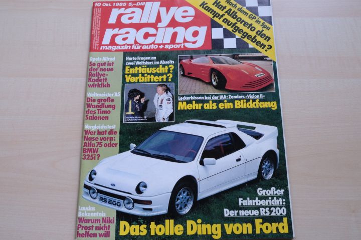 Deckblatt Rallye Racing (10/1985)